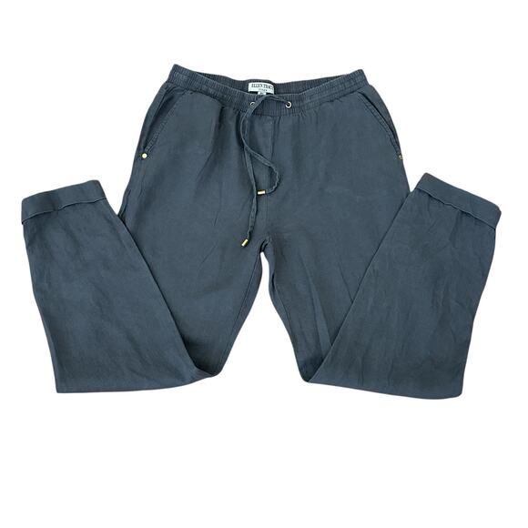 Ellen Tracy Women’s Gray Drawstring Elastic Waistband Linen Pants Size S/P - Picture 6 of 6